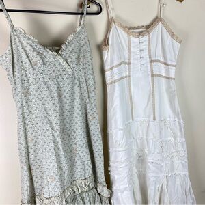 Camaieu Women's Dress 100% Cotton Prairie Tiered Summer Floral Print Sundress x2
